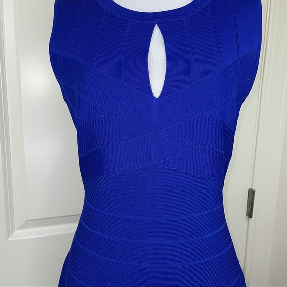 Adrianna Papell Blue Fit & Flare Dress Sleeveless M - Picture 4 of 16